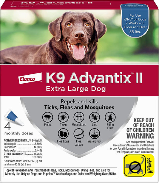K9 Advantix II Flea, Tick & Mosquito Protection X-Large Dog Over 55lbs 4pk