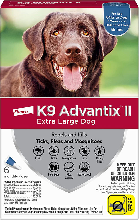 K9 Advantix II Flea, Tick & Mosquito Protection X-Large Dog Over 55lbs 6pk