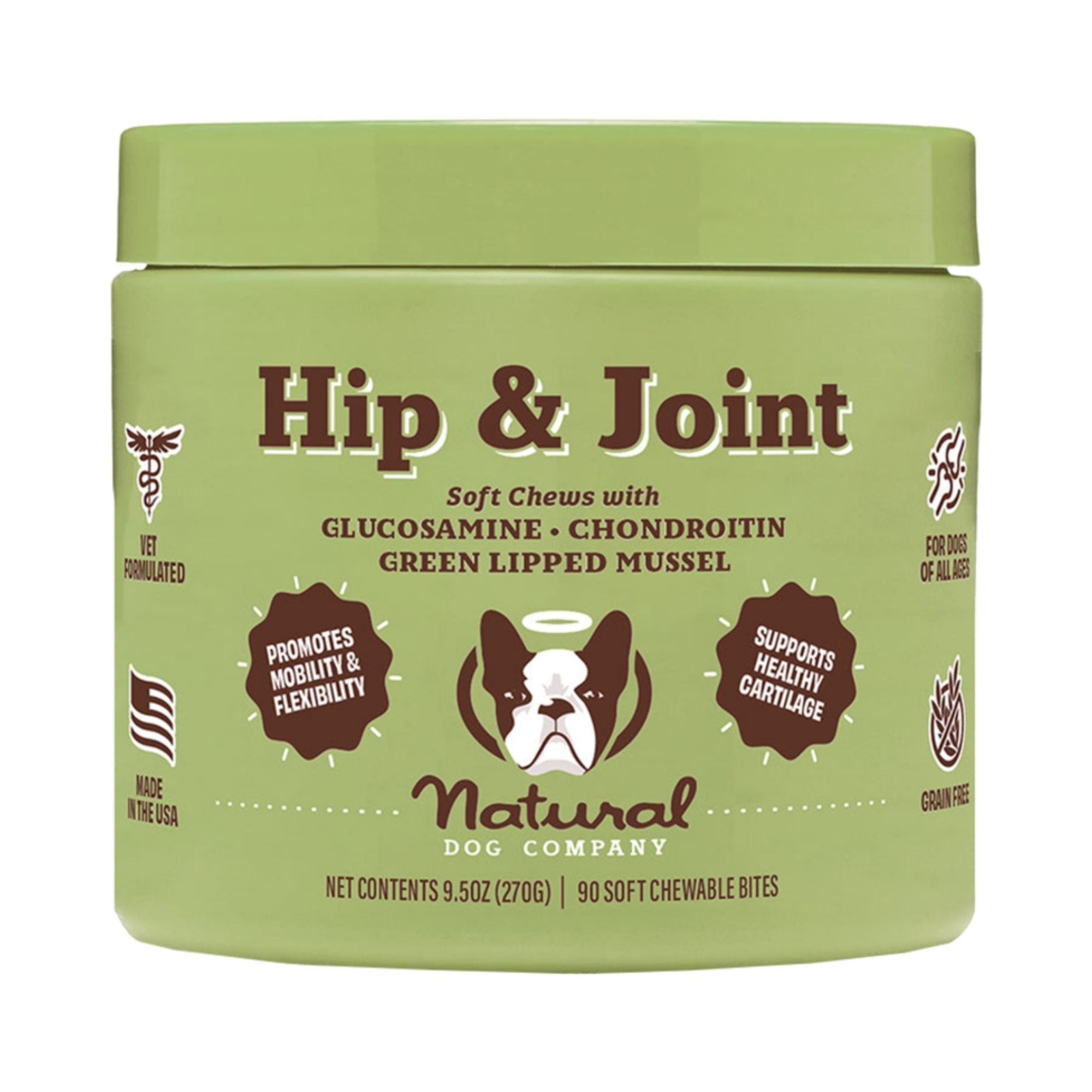 Natural Dog Company Dog Hip & Joint Supplement Chews - 90 Count