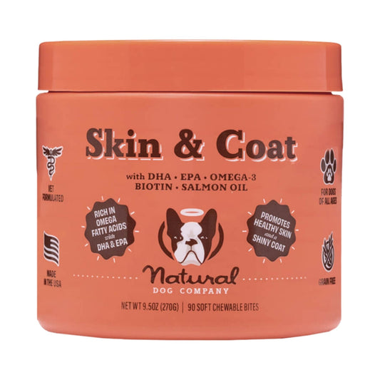 Natural Dog Company Dog Skin & Coat Supplement Chews - 90 Count
