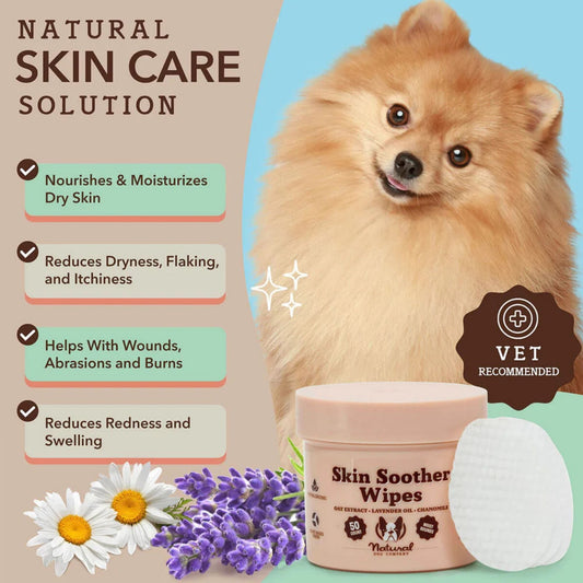 Natural Dog Company Dog Skin Soother Wipes - 100 Count