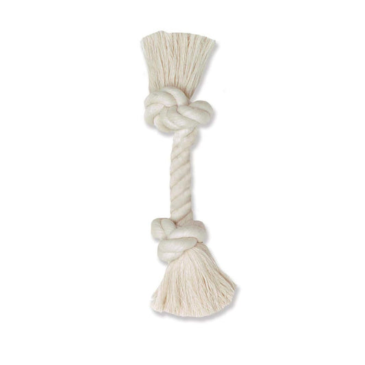 Mammoth Pet Products 100% Cotton Rope Bone Dog Toy White 1ea/9 in, SM Default Title