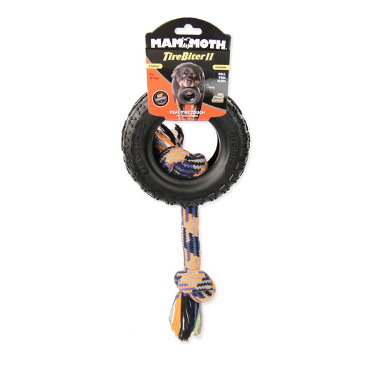 Mammoth Pet Products Tirebiter Ii With Rope Dog Toy Rope With Tire Multi-Color 6 In Large Default Title