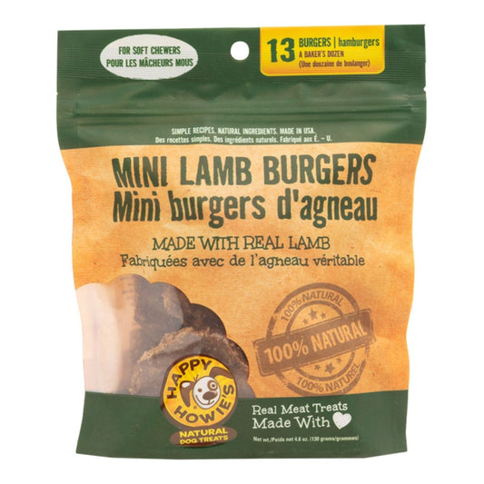 Happy Howie's Dog Lamb Burger Baker's Dozen 2 Inches 4.6oz.