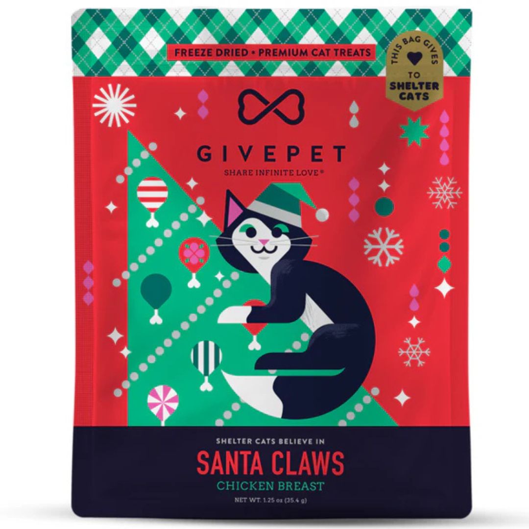 : Givepet Cat Holiday Freeze-Dried Grain Free Santa Claws 1.2Oz