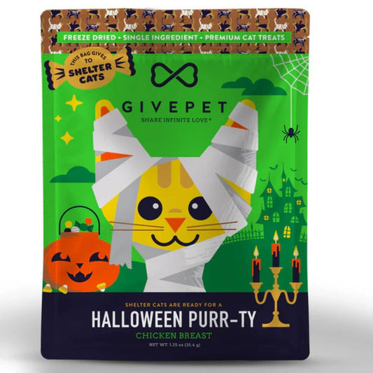 : Givepet Cat Holiday Freeze-Dried Grain Free Halloween Purr - Ty 1.25Oz