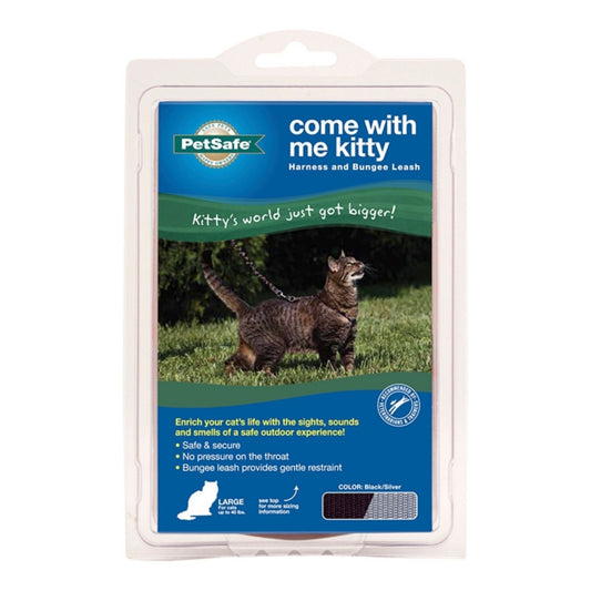 Petsafe Cat Come With Me Kitty Harness And Bungee Leash Black Large