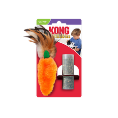 KONG Refillables Catnip Carrot with Feather Cat Toy Orange 1ea/One Size