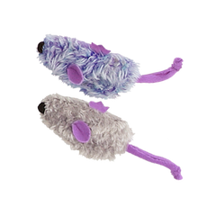 KONG Refillables Catnip Purple and Frosty Mice Cat Toy Purple, Frosty Grey 1ea/One Size, 2 pk