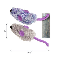 KONG Refillables Catnip Purple and Frosty Mice Cat Toy Purple, Frosty Grey 1ea/One Size, 2 pk