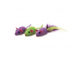 OurPets Three Twined Mice Catnip Toy Green; Purple 3 Pack; Mass