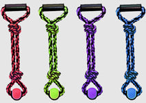 Multipet Nuts for Knots 2-Knot Rope Tug Dog Toy With Tennis Ball Assorted 20 in