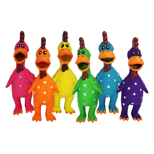 Multipet Globkens Chicken Dog Toy Assorted LG 11.5in