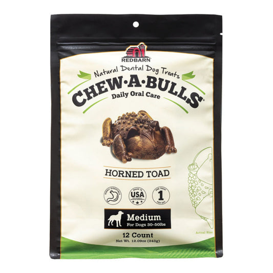 Redbarn Pet Products Chew-A-Bulls Dental Dog Treat Toad 1ea/12 pk, MD