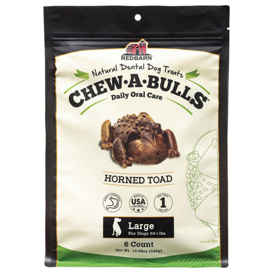 Redbarn Pet Products Chew-A-Bulls Dental Dog Treat Toad 1ea/6 pk, LG