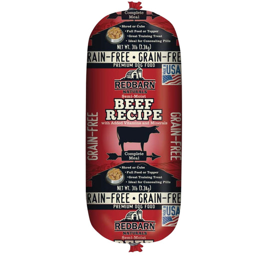 Redbarn Pet Products Grain Free Dog Food Roll Beef 3lb