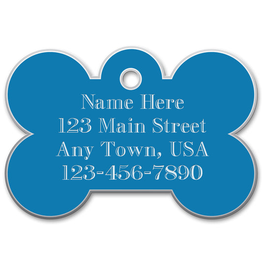 Small Bone Shaped Dog Tags Color: Blue