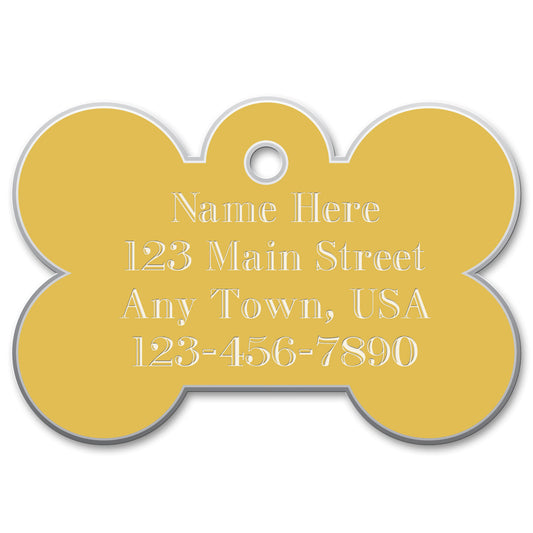 Small Bone Shaped Dog Tags Color: Gold