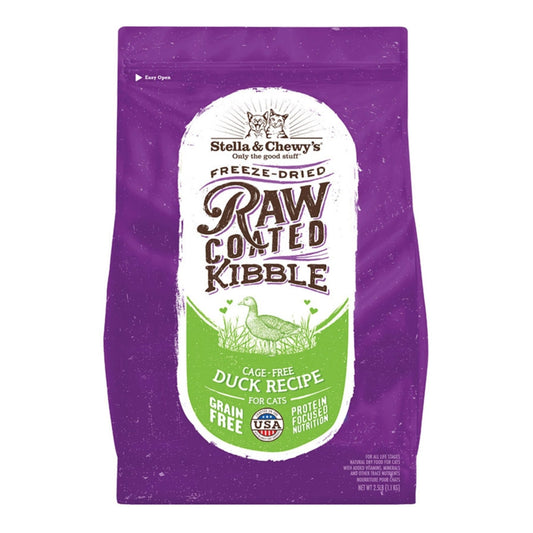 Stella & Chewys Cat Kibble - Raw Coated Cage Free Duck Recipe 5Lbs