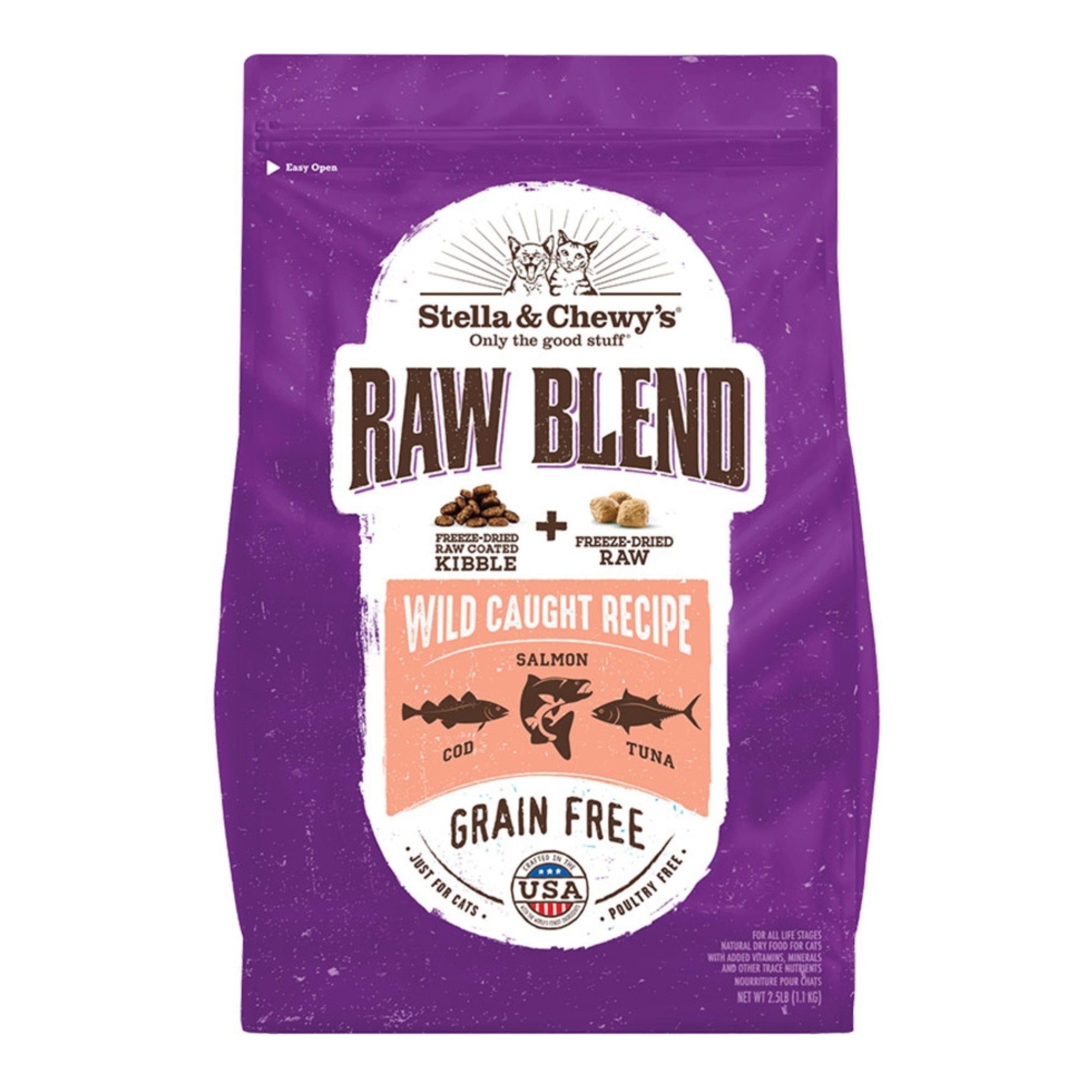 Stella & Chewys Cat Kibble - Raw Blend Wild Caught Recipe 2.5Lbs