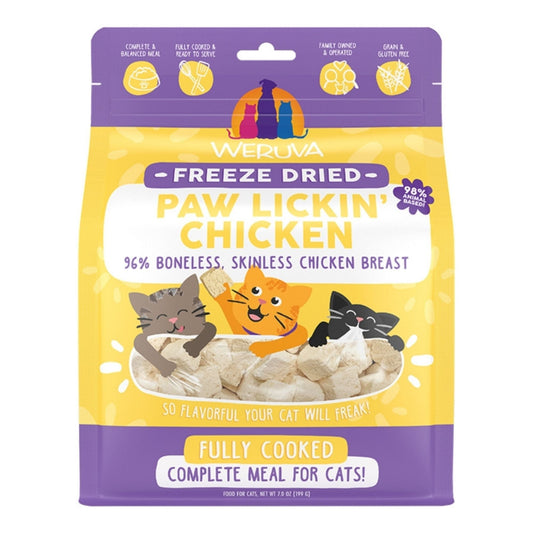 Weruva Cat Freeze-Dried Paw Lickin' Chicken 7oz. (Case of 12)
