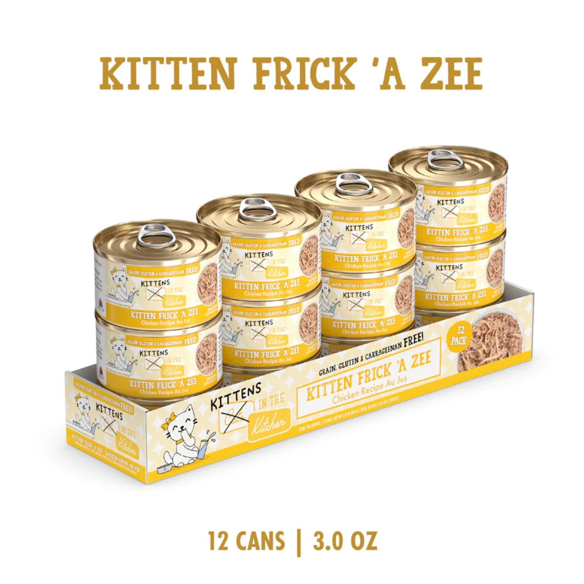 Cats In The Kitchen Cat Grain Free Kitten Frick' A Zee Chicken Recipe 3oz. (Case of 12)