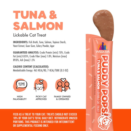 Weruva Cat Puddy Pops Lickable Treat Tuna & Salmon - (Pack of 5)