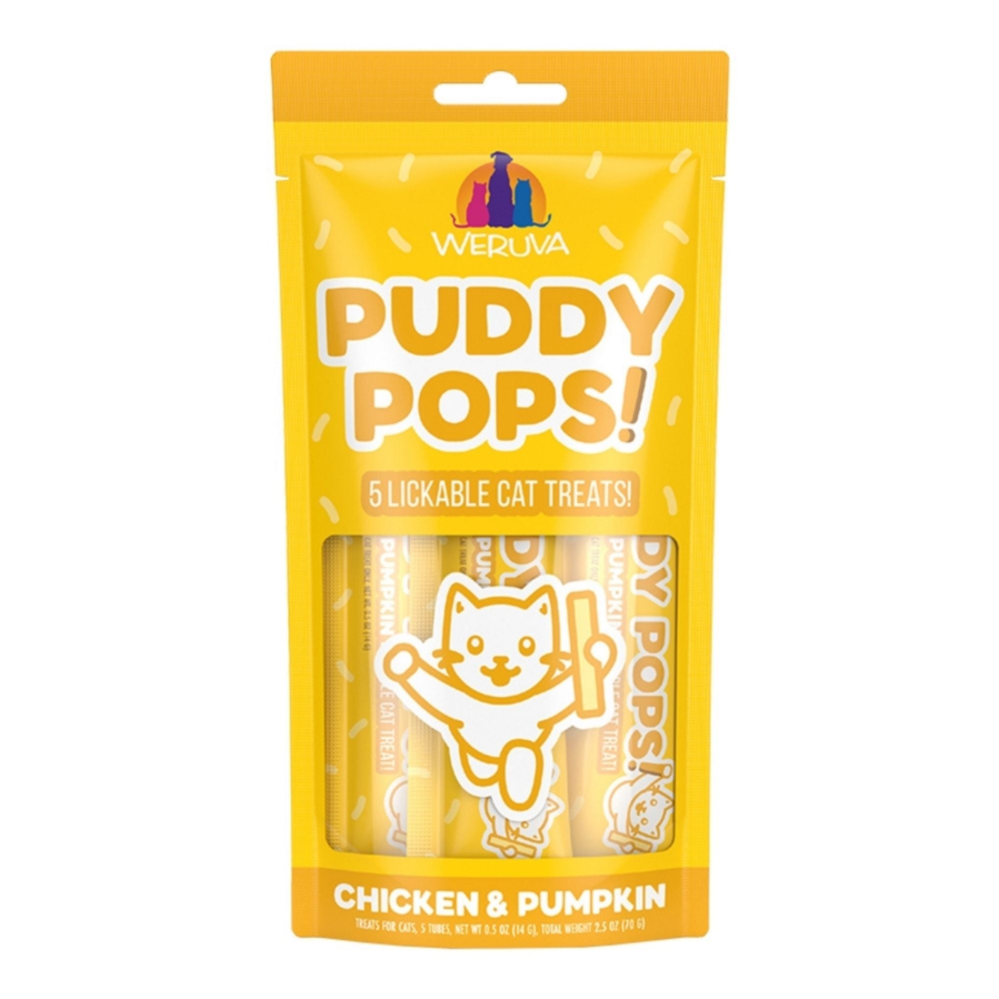 Weruva Cat Puddy Pops Lickable Treat Chicken & Pumpkin - (Pack of 5)