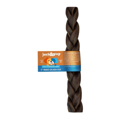 Jack & Pup Dog 12" Collagen Braided Stick 20Ct Display Box