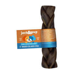 Jack & Pup Dog 6" Collagen Braided Stick 40Ct Display Box
