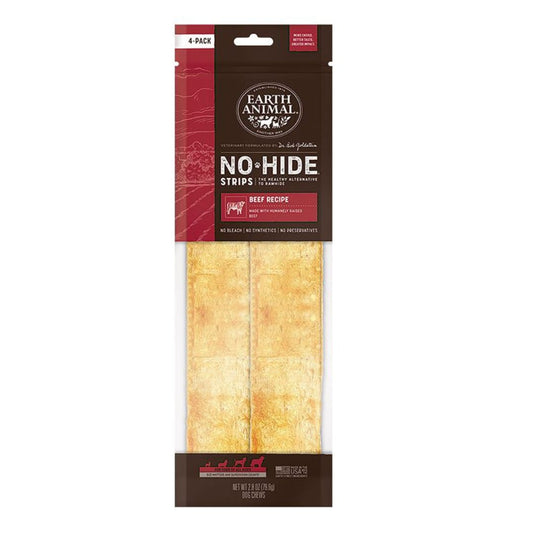 Earth Animal Dog No Hide Strips Beef 4 Pack Default Title
