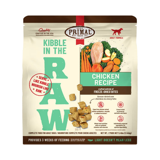 Primal Dog Kibble In The Raw Freeze-Dried Chicken 5.4Lbs