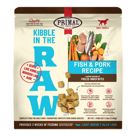 Primal Dog Kibble In The Raw Freeze-Dried Fish 5.4Lbs
