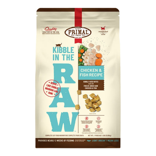 Primal Cat Kibble In The Raw Chicken & Fish 1.5Lbs