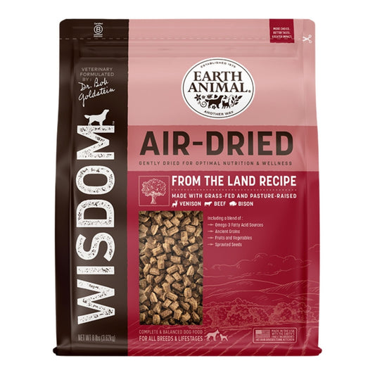 Earth Animal Dog Wisdom Air - Dried From The Land Recipe 8Lbs