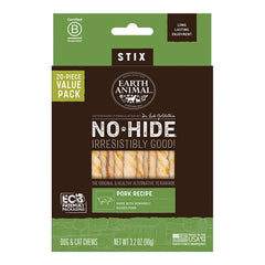 EARTH ANIMAL DOG NO-HIDE STIX PORK VALUE 20 PACK