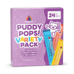 Weruva Cat Puddy Pops Lickable Cat Treat 0.5oz. Variety Pack - (Case of 24)