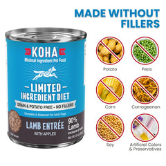 Koha Dog Limited Ingredient Grain Free 90% Lamb 13oz. (Case of 12)