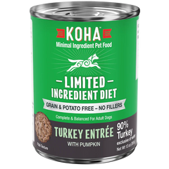 Koha Dog Limited Ingredient Grain Free 90% Turkey 13oz. (Case of 12)