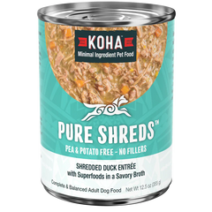 Koha Dog Grain Free Shredded Duck 12.5oz. (Case of 12)
