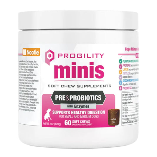 Nootie Dog Progility Digestive Support With Enzymes Mini Soft Chews - 60 Count