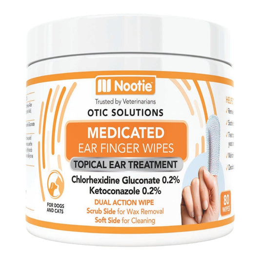 Nootie Dog Medicated Ear Finger Wipes - 80 Count