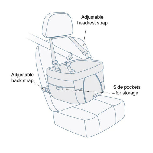 Kurgo Dog Booster Seat Heather Charcoal & Blue