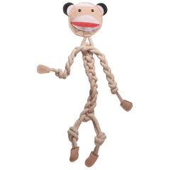 Hugglehounds Dog Rope Knottie Stuey Sock Monkey Large - 17 Inches