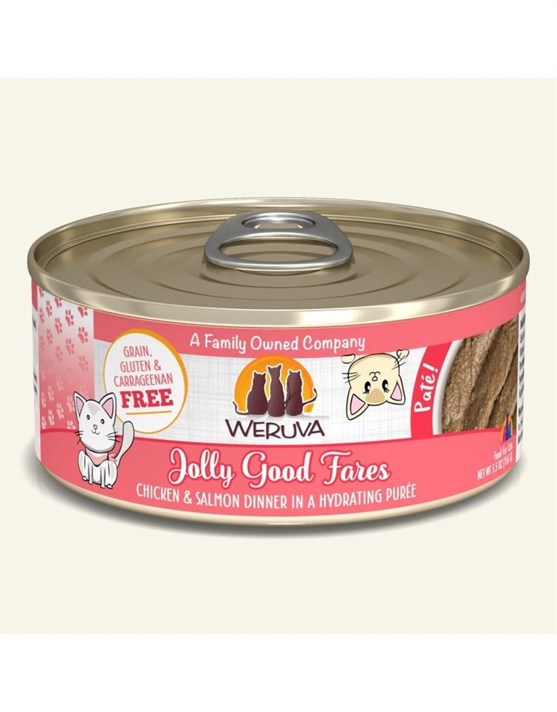 Weruva Cat Pate Jolly Good Fares Chicken and Salmon Dinner 5.5oz. (Case Of 8)