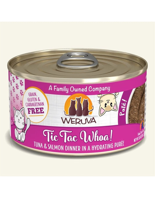 Weruva Cat Pate Tic Tac Whoa! Tuna and Salmon Dinner 3oz (Case Of 12)
