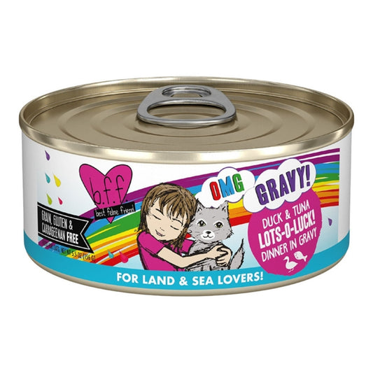 BFF Cat Omg Gravy Lots Luck Duck & Tuna 5.5oz. - (Case of 8)