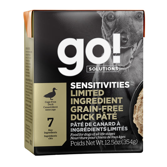 Go! Dog Sensitivities Limited Ingredient Grain Free Pate Duck 12.5oz. (Case of 12)