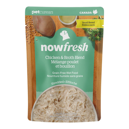 Now Fresh Dog Grain Free Small Breed Shredded Chicken + Broth Blend 2.8oz. (Case of 24)