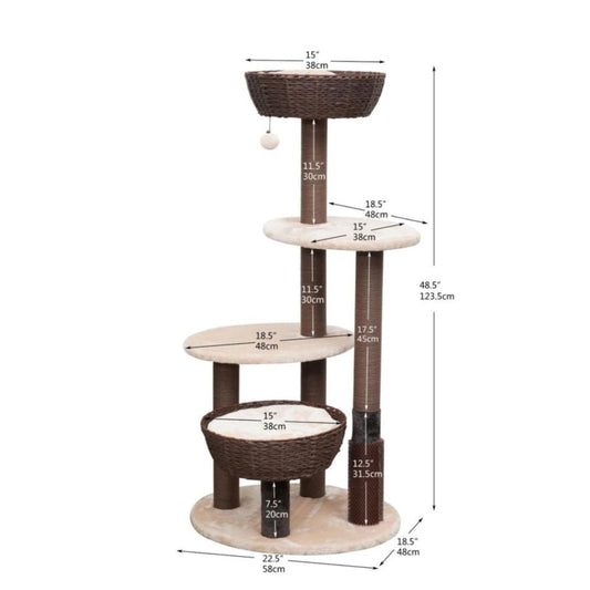 PetPals Pharoah 5-Level Cat Tree
Brown & Cream 48 in